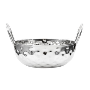 Plat Kadai Martelé en Inox Table Presentation 150 mm - Gastronoble