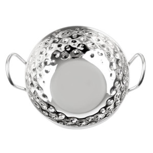 Plat Kadai Martelé en Inox Table Presentation 150 mm - Gastronoble