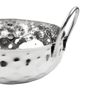 Plat Kadai Martelé en Inox Table Presentation 150 mm - Gastronoble