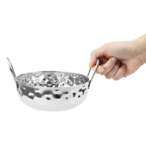 Plat Kadai Martelé en Inox Table Presentation 150 mm - Gastronoble