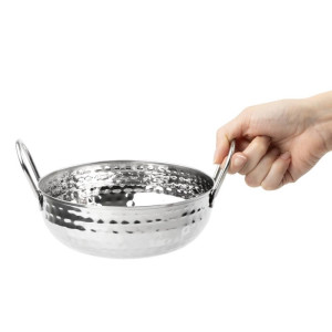 Plat Kadai Martelé en Inox Table Presentation 170 mm - Gastronoble