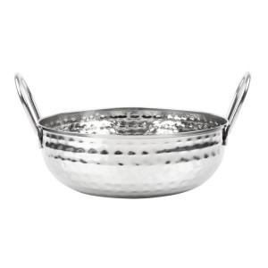 Plat Kadai Martelé en Inox Table Presentation 200 mm - Gastronoble