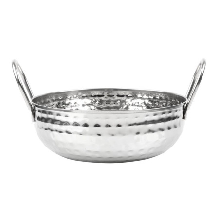 Plat Kadai Martelé en Inox Table Presentation 200 mm - Gastronoble