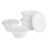 Kompostējami Bagasse Fiesta vāki 750/900 ml bļodām - 50 gab. komplekts - Gastronoble