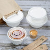 Kompostējami Bagasse Fiesta vāki 750/900 ml bļodām - 50 gab. komplekts - Gastronoble