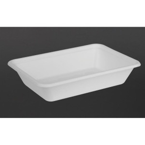 Fiesta kompostējamas cukurniedru šķiedras pārtikas paplātes 500ml - 100 gab. komplekts - Gastronoble