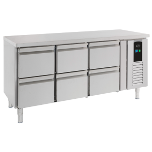 Positive Refrigerated Table with 6 Drawers Energy Line - 291 L