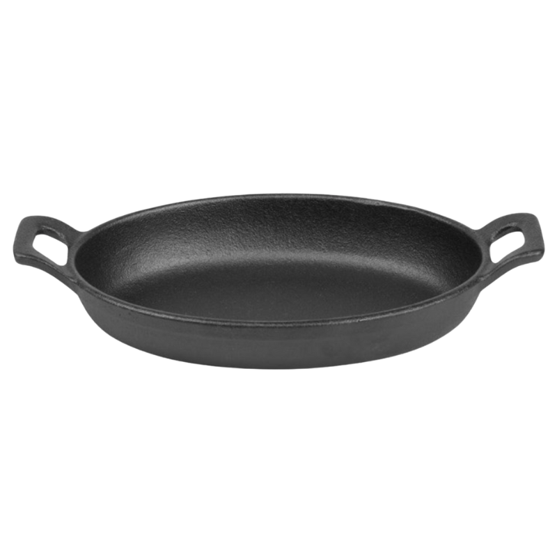 Ovāls čuguna šķīvis ar rokturiem - 180 x 120 mm Ovāls čuguna šķīvis ar rokturiem - 180 x 120 mm