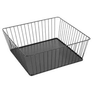 Melns metāla kvadrātveida prezentācijas grozs - 280x280x100 mm