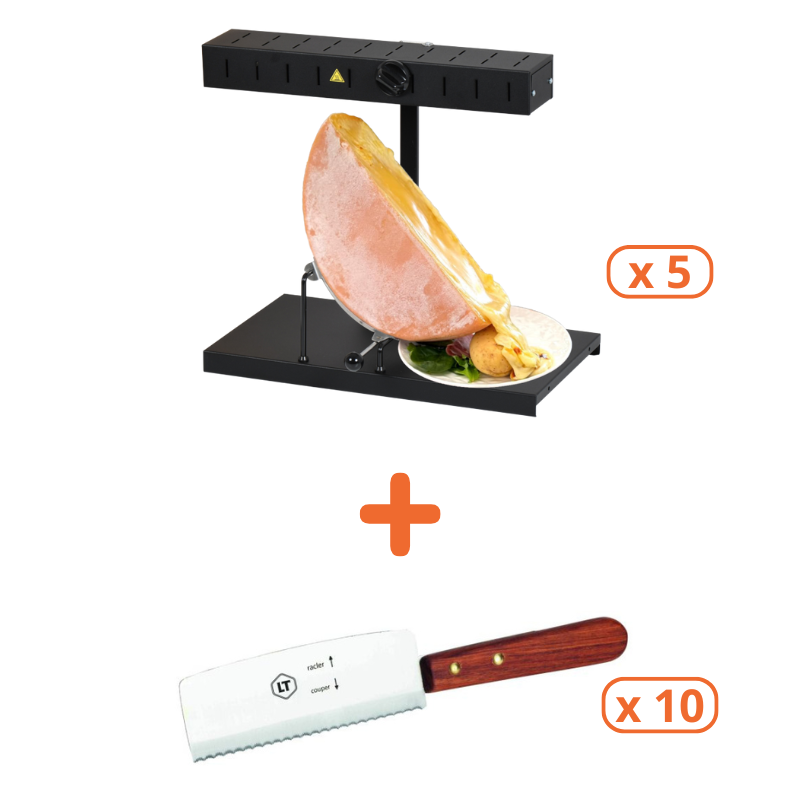Alpage Basalt Raclette Device Pack and Knives - Tellier