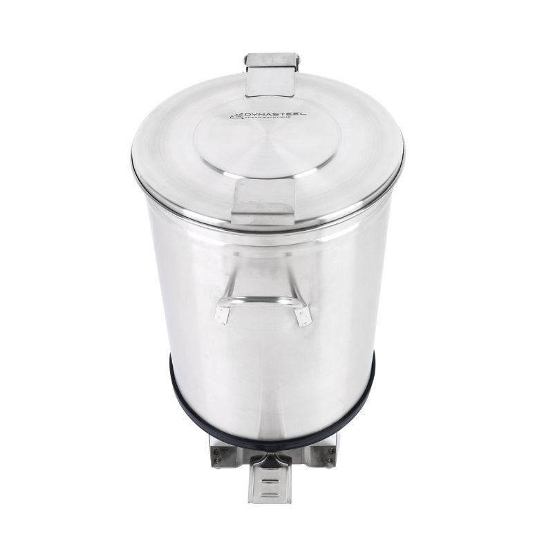 Nerūsējošā tērauda atkritumu tvertne ar pedāli - 100 L - Dynasteel