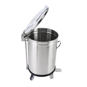 Nerūsējošā tērauda atkritumu tvertne ar pedāli - 100 L - Dynasteel