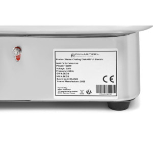 Chafing Dish GN 1/1 Elektriskais Nerūsējošais Tērauds - Dynasteel