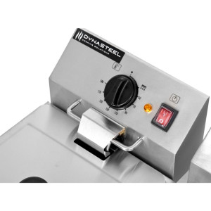 Profesionālais fritieris 2 x 8 L ar iztukšošanu - Dynasteel