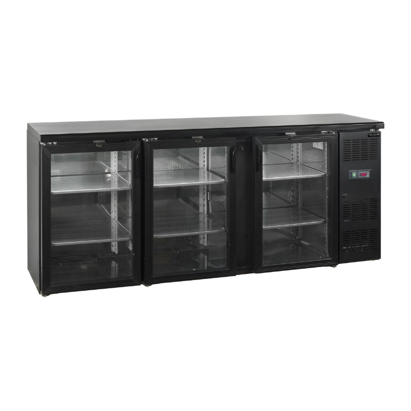 Aizmugures bāra ledusskapis ar 3 stikla durvīm - 442 L | TEFCOLD CBC310G