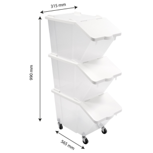 Komplekts ar 3 sastāvdaļu konteineriem 30L + vāki + 4 riteņi