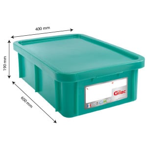 Rectangular Bin 25 L with Green Lid Haccp - Gilac
