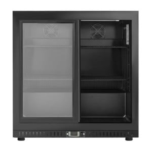 Refrigerated Back Bar 2 Glass Doors - Black Interior Dynasteel