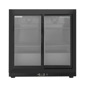Refrigerated Back Bar 2 Glass Doors - Black Interior Dynasteel