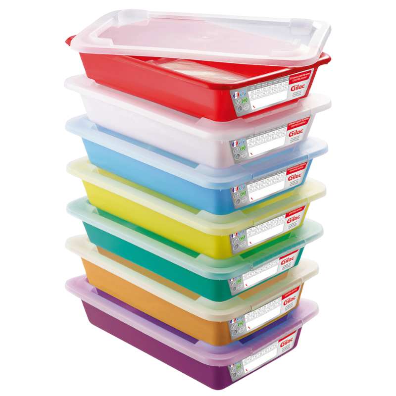Bacs Plats Témoins HACCP avec Couvercle - 8 L - Lot de 7
