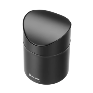 Galda atkritumu tvertne ar šūpojošu vāku - Melna - HENDI