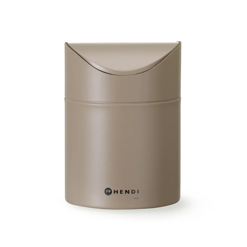 Galda atkritumu tvertne ar šūpojošu vāku - Bēša - HENDI