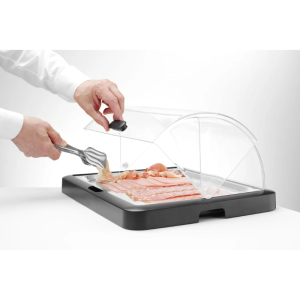 Vitrine Buffet ar Bīdāmu Vāku UNIQ - Melns - HENDI