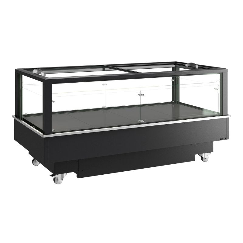 Réfrigerators Saldētava Vāks Stiklots Melns - 427 L - TEFCOLD