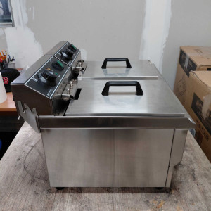 Professional Deep Fryer 2 x 13 L with Drain - Dynasteel: Performance and durability for your kitchen