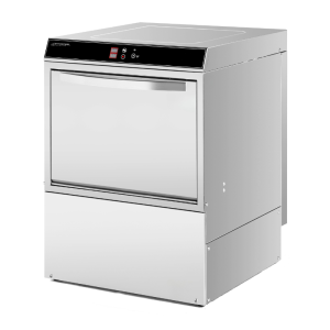 Lave-Vaisselle Professionnel avec Doseur de Liquide de Rinçage et Détergent et Pompe de Vidange - 50 x 50 cm - Dynasteel