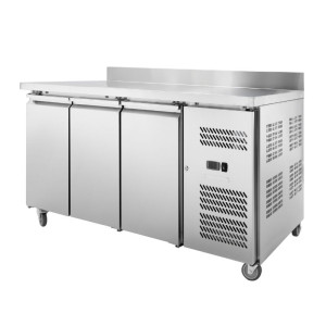 3-Door Refrigerated Table GN1/1 - Depth 700 with Backsplash - Dynasteel