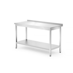 Profi Line Wall-Mounted Work Table with Shelf - D 700 x W 1400 mm - HENDI
