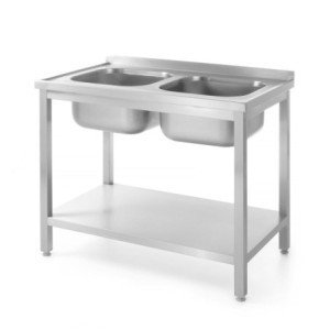 2 Profi Line Sinks with Shelf - D 700 x W 1000 mm - HENDI