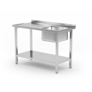 Plonge 1 Vanna pa labi Kitchen Line ar plauktu - P 600 x L 1000 mm - HENDI