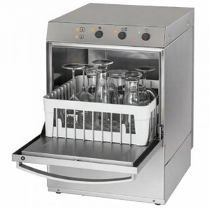 Profesionāls stikla mazgātājs ar skalošanas šķidruma un mazgāšanas līdzekļa dozatoru un iztukšošanas sūkni - 35 x 35 cm