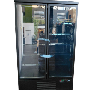 Vitrīna ar pozitīvu dzesēšanu, 2 durvis, melna - 1000L | CombiSteel