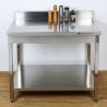 Dynasteel Stainless Steel Table with Backsplash and Shelf - Robust and functional