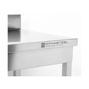 Inox Dynasteel galds ar aizmugurējo paneli un plauktu - Izturīgs un funkcionāls