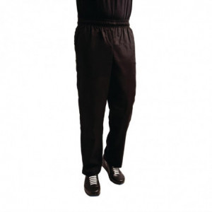 Ērti melni virtuves bikses Easyfit ar Teflon apstrādi - izmērs XS - Whites Chefs Clothing - Fourniresto