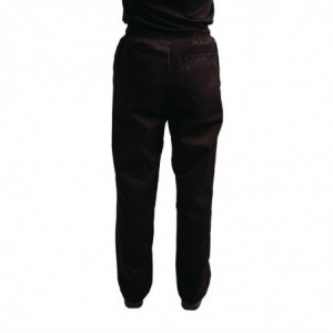 Ērti melni virtuves bikses Easyfit ar Teflon apstrādi - izmērs XS - Whites Chefs Clothing - Fourniresto