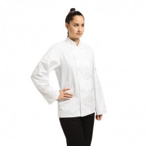 Vegas baltās kokvilnas virtuves jaka ar garām piedurknēm - XL izmērs - Whites Chefs Clothing - Fourniresto