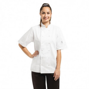 Vegas baltās īsām piedurkšņu kokvilnas virtuves jaka - izmērs Xs - Whites Chefs Clothing - Fourniresto