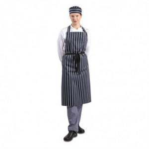 Pagar Bavette Extra Long Bez kabatas, jūras un baltās svītrās - Whites Chefs Clothing - Fourniresto