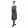 Pagar Bavette Extra Long Bez kabatas, jūras un baltās svītrās - Whites Chefs Clothing - Fourniresto