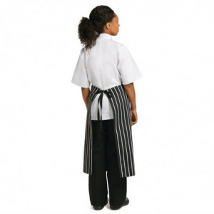 Tablier De Cuisine Rayé Blanc Et Noir 760 X 970 Mm - Whites Chefs Clothing - Fourniresto