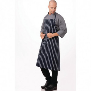 Zilganbalts Bavete Premium audums ar baltām un zilām svītrām - Chef Works - Fourniresto