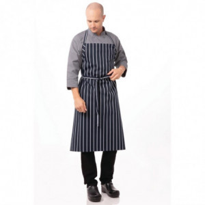 Zilganbalts Bavete Premium audums ar baltām un zilām svītrām - Chef Works - Fourniresto