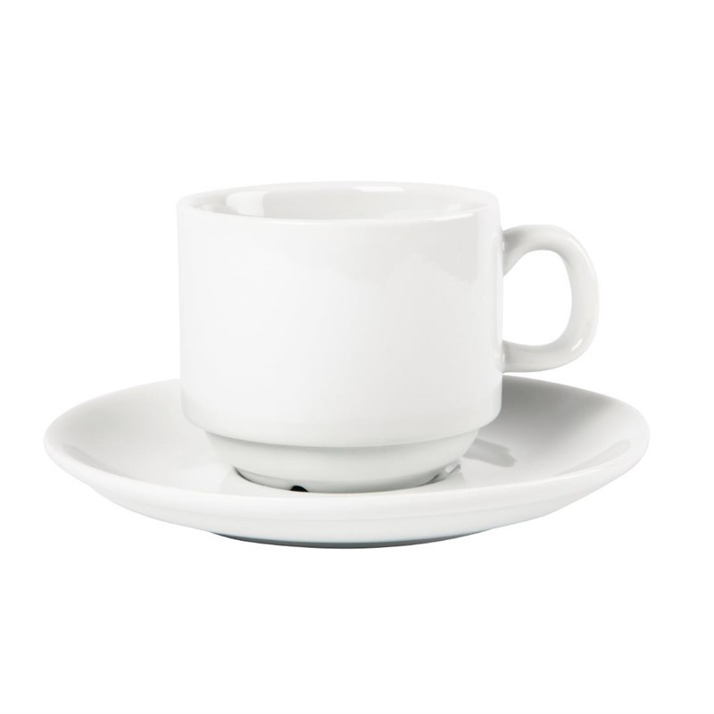 Tasse Empilable Blanche Whiteware 200 Ml Ø 80 Mm - Lot De 12 - Olympia - Fourniresto