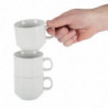 Stackable White Tea Cup Whiteware 200 ml Ø 80 mm - Set of 12 - Olympia - Fourniresto