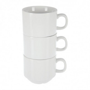 Stackable White Tea Cup Whiteware 200 ml Ø 80 mm - Set of 12 - Olympia - Fourniresto